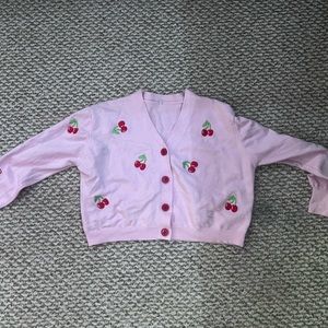 Pink cherry cardigan